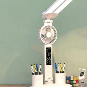 Lampara de mesa con ventilador portatil